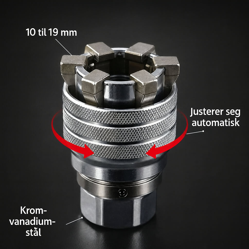 Universalpipe 10–19 mm – selvjusterende