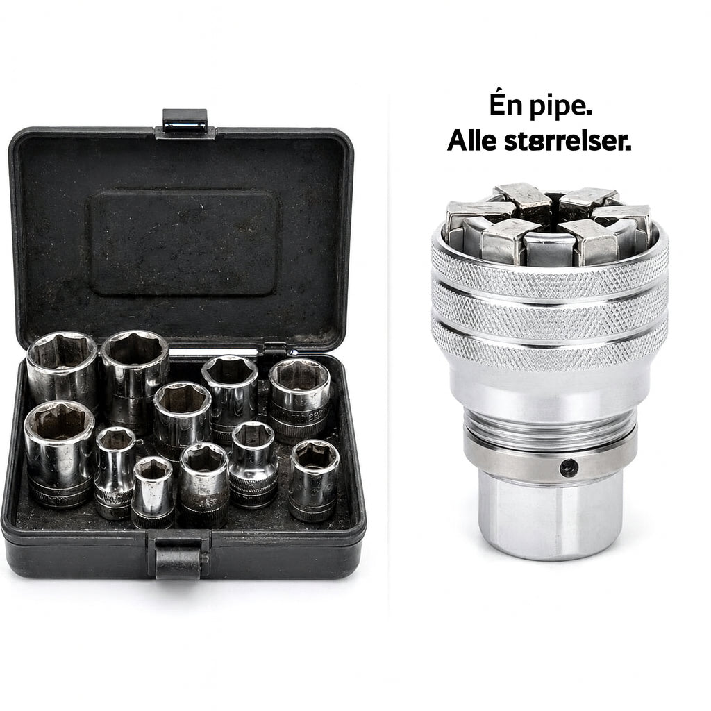 Universalpipe 10–19 mm – selvjusterende
