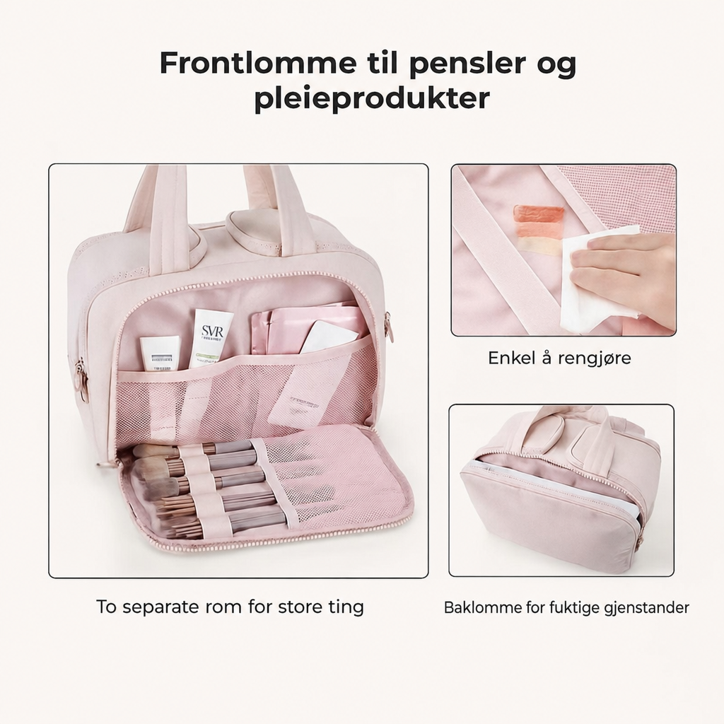 VoyageBag – Smart og vanntett toalettveske for reise